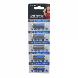 Батарейка GoPower LR23/A23/MN21 BL5 Alkaline 12V (5/100/1000) GoPower LR23 / A23 / MN21 (00-00022423)