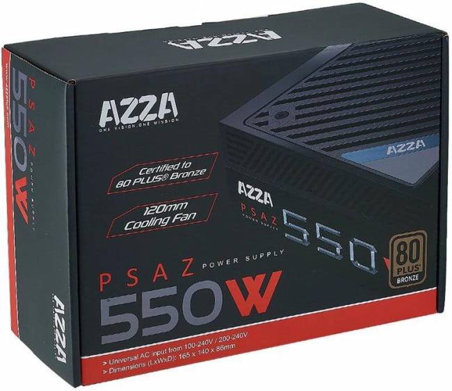 Блок питания AZZA PSAZ-550 — для бизнеса и офиса Блок питания AZZA PSAZ-550 — для бизнеса и офиса