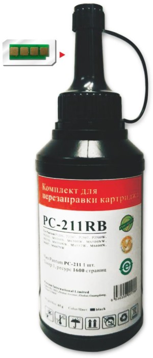 заправочный комплект на 1600 к. + чип Заправочный комплект Pantum PC-211RB (тонер + чип)