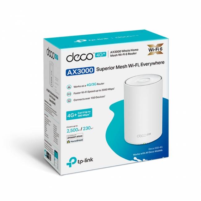 Маршрутизатор TP-Link Deco X50-4G(1-pack) — для бизнеса и офиса Маршрутизатор TP-Link Deco X50-4G(1-pack) — для бизнеса и офиса