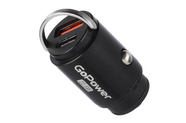 Сетевое З/У Автомобильное З/У GoPower GPQC12 1USB+1Type-C 22.5W Mini — для бизнеса и офиса Сетевое З/У Автомобильное З/У GoPower GPQC12 1USB+1Type-C 22.5W Mini — для бизнеса и офиса