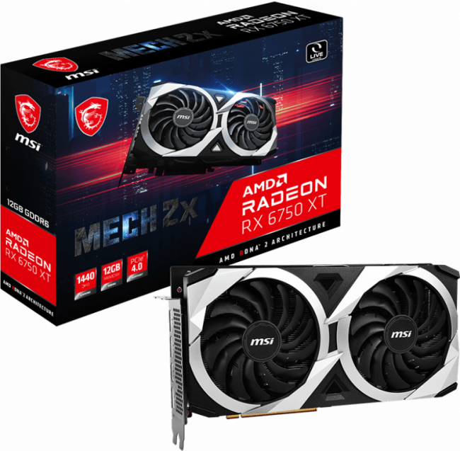 Видеокарта MSI Radeon RX 6750 XT MECH 2X 12G OC — для бизнеса и офиса Видеокарта MSI Radeon RX 6750 XT MECH 2X 12G OC — для бизнеса и офиса