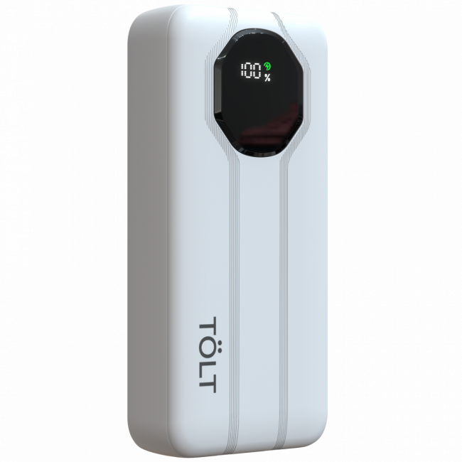 Портативный аккумулятор TOLT Lit KP226 White, 20000mAh, 22,5W, fast charging and PD, white, CCC TÖLT KP226 White — для бизнеса и офиса Портативный аккумулятор TOLT Lit KP226 White, 20000mAh, 22,5W, fast charging and PD, white, CCC TÖLT KP226 White — для бизнеса и офиса