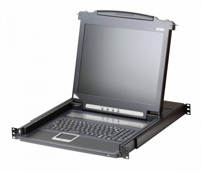 ЖК-монитор 17" с клавиатурой, выдвижной, 1U, RAL 7021 ATEN CL1000M — для бизнеса и офиса ЖК-монитор 17" с клавиатурой, выдвижной, 1U, RAL 7021 ATEN CL1000M — для бизнеса и офиса