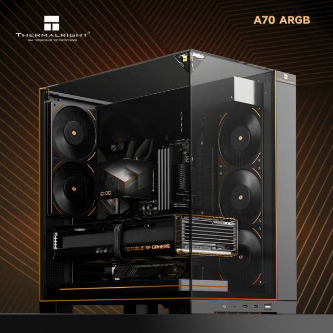 Корпус без блока питания Thermalright A70 FAN5-C Black (TR-A70 Black FAN5-C) — для бизнеса и офиса Корпус без блока питания Thermalright A70 FAN5-C Black (TR-A70 Black FAN5-C) — для бизнеса и офиса