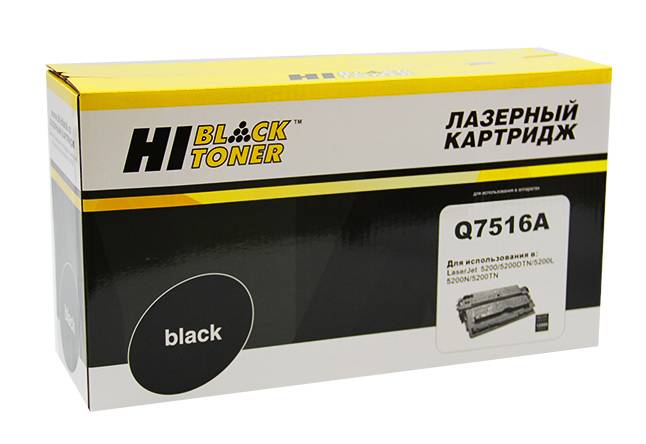 Картридж Hi-Black (HB-Q7516A) для HP LJ 5200, 12K — для бизнеса и офиса Картридж Hi-Black (HB-Q7516A) для HP LJ 5200, 12K — для бизнеса и офиса