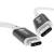 GCR Кабель USB 3.1 Type C-С, 2.0m белый, 100W/20V/5A, M/M, TPE, AL сase черный, белый ПВХ, экран, армированный Кабель Greenconnect 2 м (GCR-50867) — для бизнеса и офиса