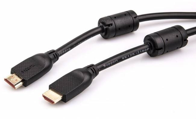 Кабель HDMI 19M/M ver 2.0, 5М,2 фильтра, Aopen/Qust <ACG517D-5M> VCOM HDMI (m) - HDMI (m) 5м — для бизнеса и офиса