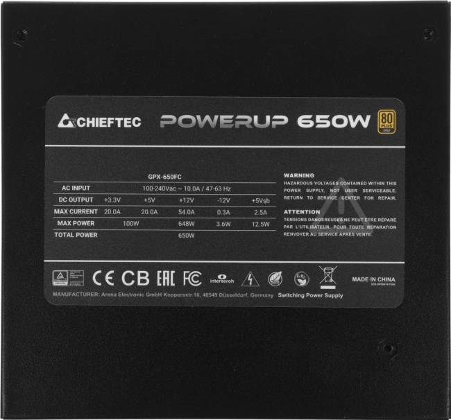 Блок питания Chieftec GPX-650FC — для бизнеса и офиса Блок питания Chieftec GPX-650FC — для бизнеса и офиса