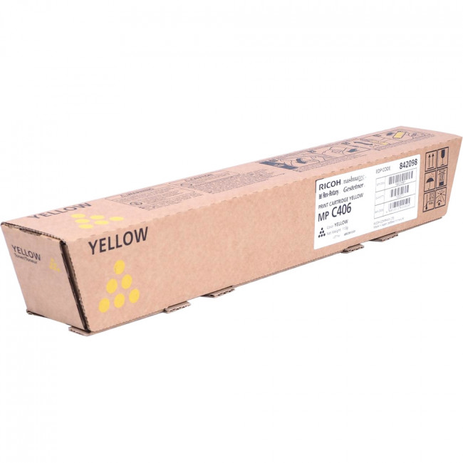 Тонер-картридж тип MP C406 желтый Ricoh MP C406 (842098) — для бизнеса и офиса