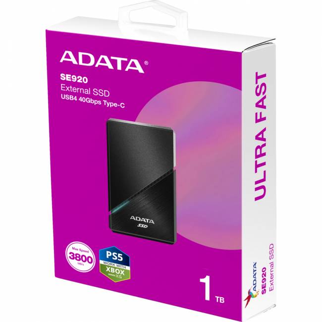 Твердотельный накопитель ADATA SE920-1TCBK — для бизнеса и офиса Твердотельный накопитель ADATA SE920-1TCBK — для бизнеса и офиса
