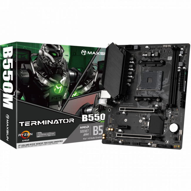 Материнская плата MAXSUN MS-Terminator B550M — для бизнеса и офиса Материнская плата MAXSUN MS-Terminator B550M — для бизнеса и офиса