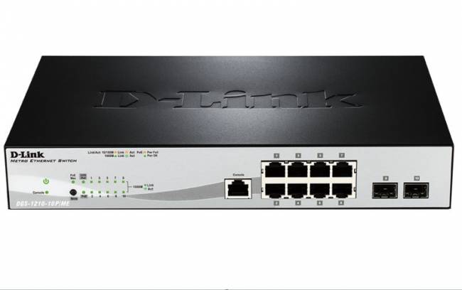 Сетевой коммутатор D-Link DGS-1210-10P/ME/A1A — для бизнеса и офиса