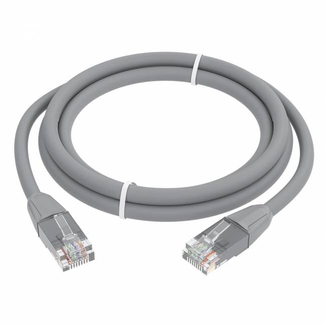 GCR Патч-корд прямой 1.0m LSZH UTP кат.6, серый, 24 AWG, литой без фиксатора, ethernet high speed, RJ45, T568B, GCR-52748 Greenconnect RJ45(m) - RJ45(m) Cat. 6 U/UTP LSZH 1м — для бизнеса и офиса