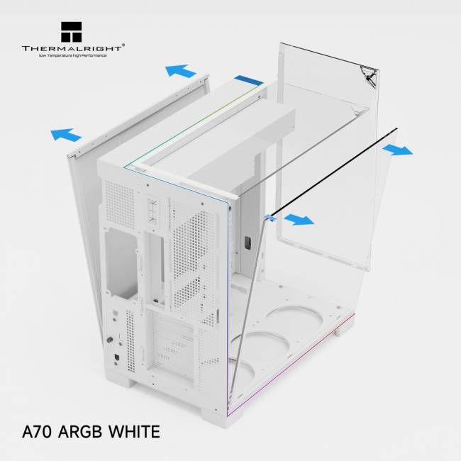 Корпус без блока питания Thermalright A70 FAN5-C White (TR-A70 White FAN5-C) — для бизнеса и офиса