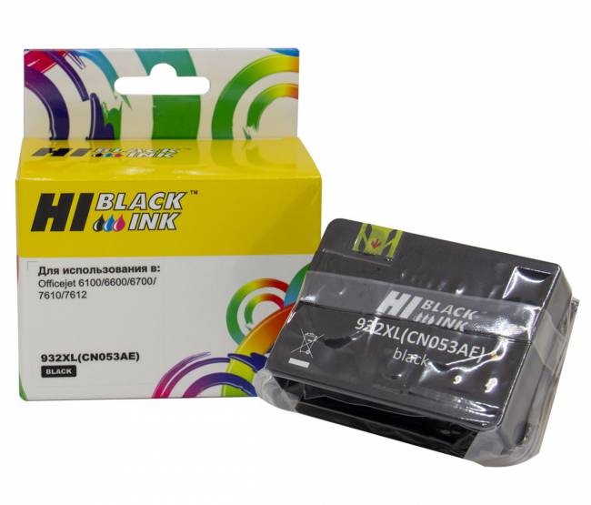 Картридж Hi-Black (HB-CN053AE) для HP Officejet 6100/6600/6700, №932XL, Bk — для бизнеса и офиса Картридж Hi-Black (HB-CN053AE) для HP Officejet 6100/6600/6700, №932XL, Bk — для бизнеса и офиса