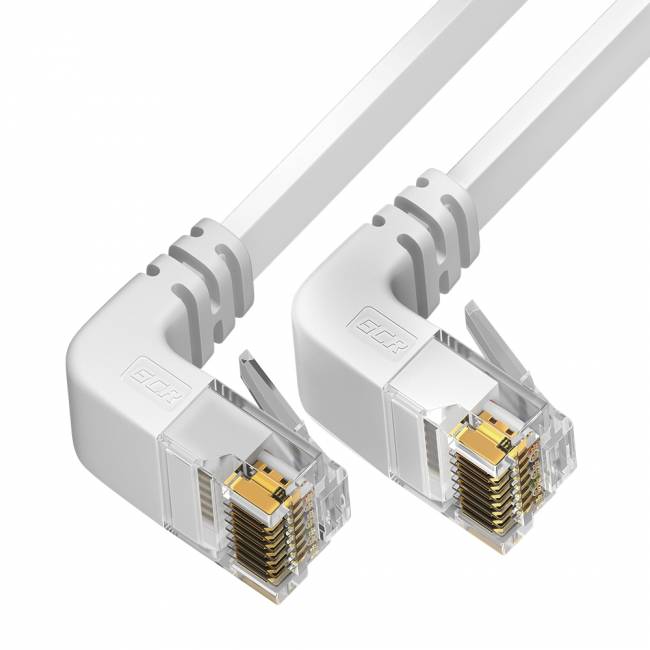 GCR Патч-корд PROF плоский 1.0m, UTP медь кат.6, белый, верхний/верхний угол, ethernet high speed 10 Гбит/с, RJ45, T568B Greenconnect GCR-54612 — для бизнеса и офиса GCR Патч-корд PROF плоский 1.0m, UTP медь кат.6, белый, верхний/верхний угол, ethernet high speed 10 Гбит/с, RJ45, T568B Greenconnect GCR-54612 — для бизнеса и офиса