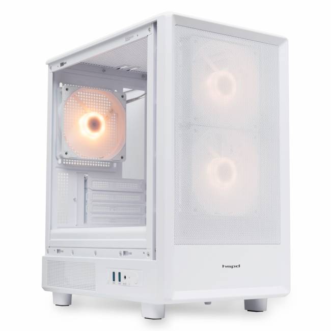 Корпус без блока питания HSPD M310-TGWH-ARGB — для бизнеса и офиса Корпус без блока питания HSPD M310-TGWH-ARGB — для бизнеса и офиса