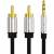 Кабель Vention аудио Jack 3,5 mm M/2RCA M - 1,5м Черный Кабель Vention 2RCA(m)/mini jack 3.5 mm(m) - 1.5 м (P550AC150-S) — для бизнеса и офиса
