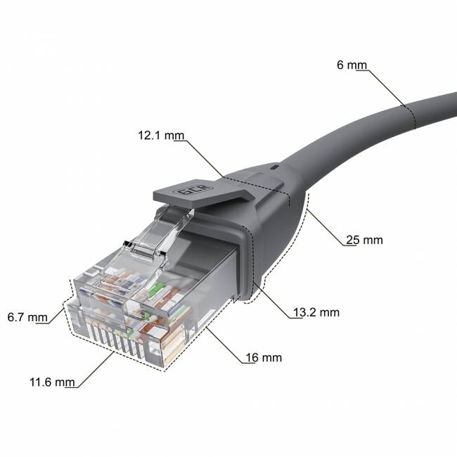 Greenconnect Патч-корд прямой 0.2m UTP кат.6, серый, 24 AWG, литой, GCR-52949, ethernet high speed, RJ45, T568B Greenconnect RJ45(m) - RJ45(m) Cat. 6 U/UTP PVC 0.2м — для бизнеса и офиса Greenconnect Патч-корд прямой 0.2m UTP кат.6, серый, 24 AWG, литой, GCR-52949, ethernet high speed, RJ45, T568B Greenconnect RJ45(m) - RJ45(m) Cat. 6 U/UTP PVC 0.2м — для бизнеса и офиса