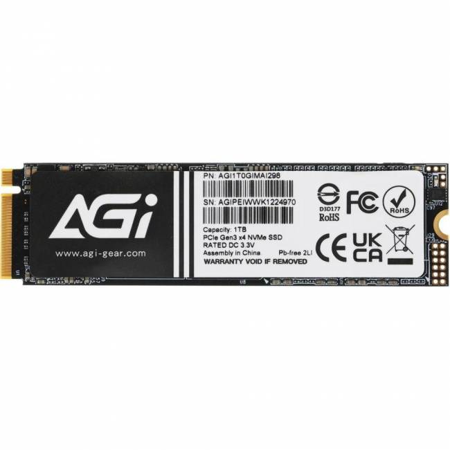 Твердотельный накопитель AGI TECHNOLOGY CO., LTD AGI1T0GIMAI298-CB — для бизнеса и офиса Твердотельный накопитель AGI TECHNOLOGY CO., LTD AGI1T0GIMAI298-CB — для бизнеса и офиса