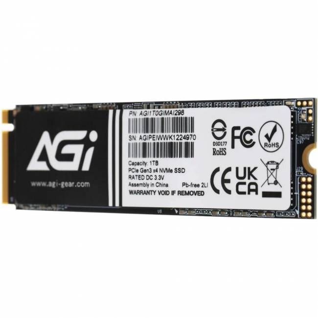 Твердотельный накопитель AGI TECHNOLOGY CO., LTD AGI1T0GIMAI298-CB — для бизнеса и офиса Твердотельный накопитель AGI TECHNOLOGY CO., LTD AGI1T0GIMAI298-CB — для бизнеса и офиса