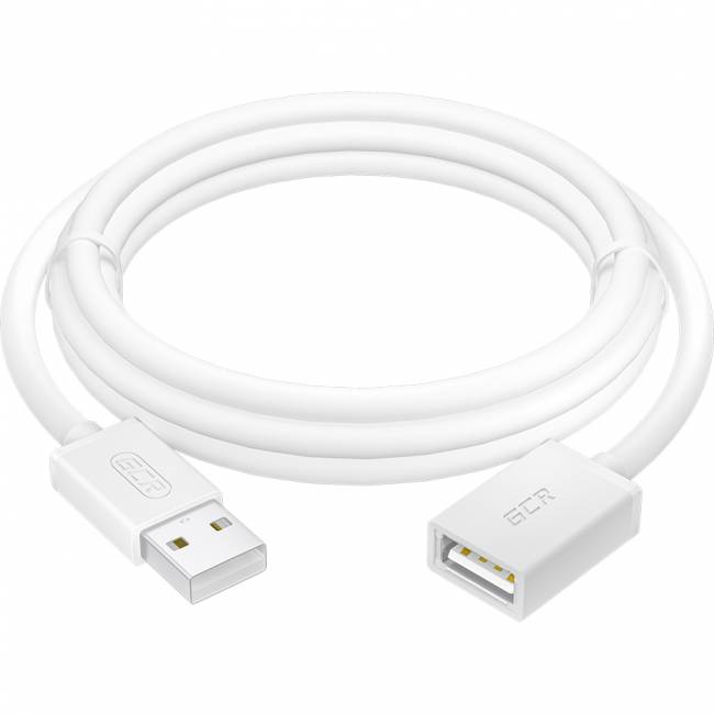 GCR Удлинитель 1.8m USB 2.0 AM/AF, белый, GCR-55064 Удлинитель Greenconnect 1.8 м (GCR-55064) — для бизнеса и офиса