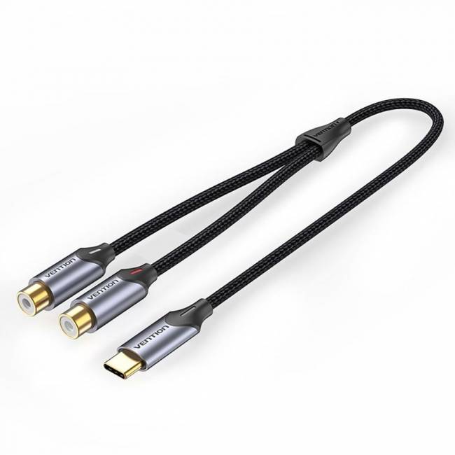 Переходник-разветвитель Vention гибкий USB-C M/2RCA F - 1м Vention BGVHF USB-C M / 2RCA F — для бизнеса и офиса Переходник-разветвитель Vention гибкий USB-C M/2RCA F - 1м Vention BGVHF USB-C M / 2RCA F — для бизнеса и офиса