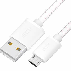 GCR Кабель 1.5m MicroUSB, бело-розовый, белые коннекторы, быстрая зарядка, 28/24 AWG, GCR-54451 Кабель Greenconnect 1.5 м (GCR-54451)