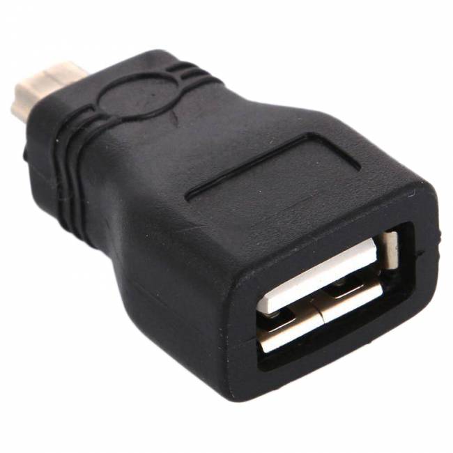 Адаптер переходник mini USB AM / AF USB 2.0 GCR GC-UAF2M5, пакет Переходник (GC-UAF2M5) — для бизнеса и офиса