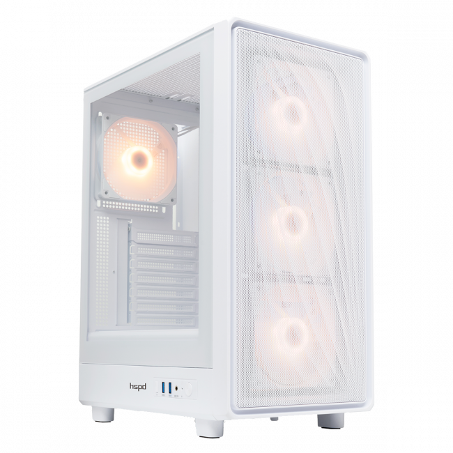 Корпус без блока питания HSPD M510-TGWH-ARGB — для бизнеса и офиса Корпус без блока питания HSPD M510-TGWH-ARGB — для бизнеса и офиса
