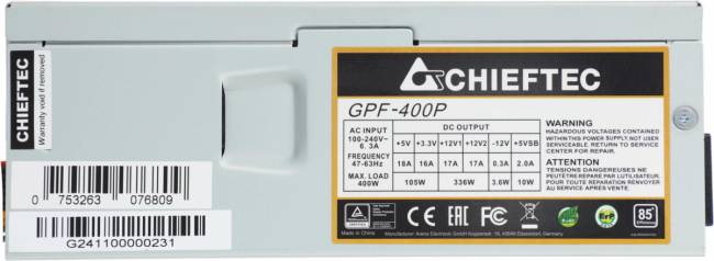 Блок питания Chieftec GPF-400P — для бизнеса и офиса Блок питания Chieftec GPF-400P — для бизнеса и офиса