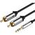 Кабель Vention аудио Jack 3,5 mm M/2RCA M - 2м Черный Кабель Vention 2RCA(m)/mini jack 3.5 mm(m) - 2 м (P550AC200-S) — для бизнеса и офиса
