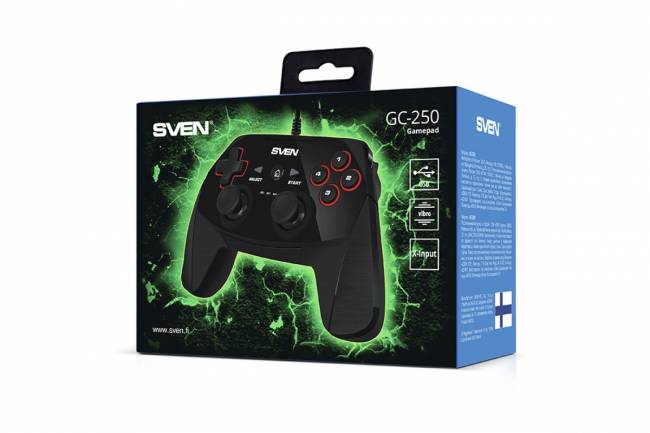 Геймпад SVEN GC-250 (11 кл. 2 мини-джойстика, D-pad, PC/Xinput/PS3/Android) Sven GC-250 — для бизнеса и офиса