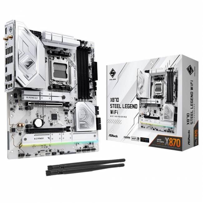 Материнская плата ASRock X870 STEEL LEGEND WIFI — для бизнеса и офиса Материнская плата ASRock X870 STEEL LEGEND WIFI — для бизнеса и офиса