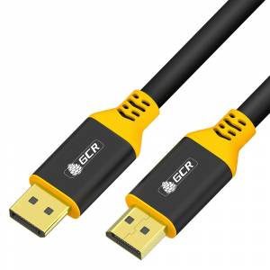 GCR Кабель 1.5m DisplayPort v1.4, 8 K 60Hz, 4 K 165Hz, черный, AL case, желтый ПВХ Кабель Greenconnect 1.5m DisplayPort v1.4