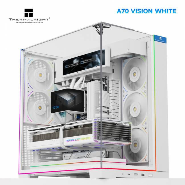 Корпус без блока питания Thermalright TR-A70 Vision White FAN5-C (TR-A70 Vision White FAN5-C) — для бизнеса и офиса Корпус без блока питания Thermalright TR-A70 Vision White FAN5-C (TR-A70 Vision White FAN5-C) — для бизнеса и офиса