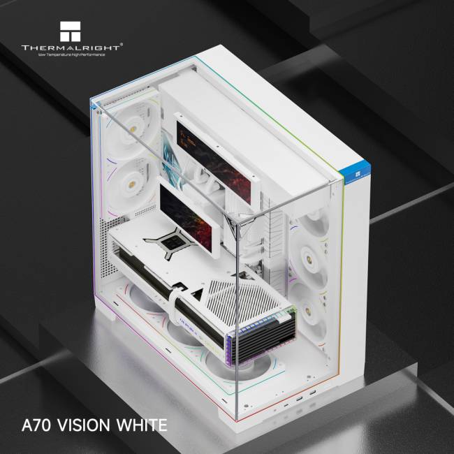 Корпус без блока питания Thermalright TR-A70 Vision White FAN5-C (TR-A70 Vision White FAN5-C) — для бизнеса и офиса Корпус без блока питания Thermalright TR-A70 Vision White FAN5-C (TR-A70 Vision White FAN5-C) — для бизнеса и офиса