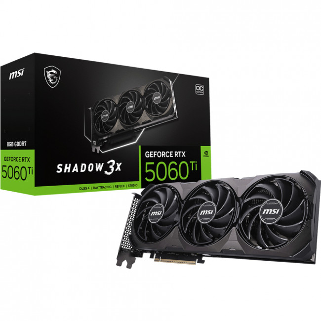 Видеокарта MSI GeForce RTX 5060 Ti 8G SHADOW 3X OC CLASSIC — для бизнеса и офиса