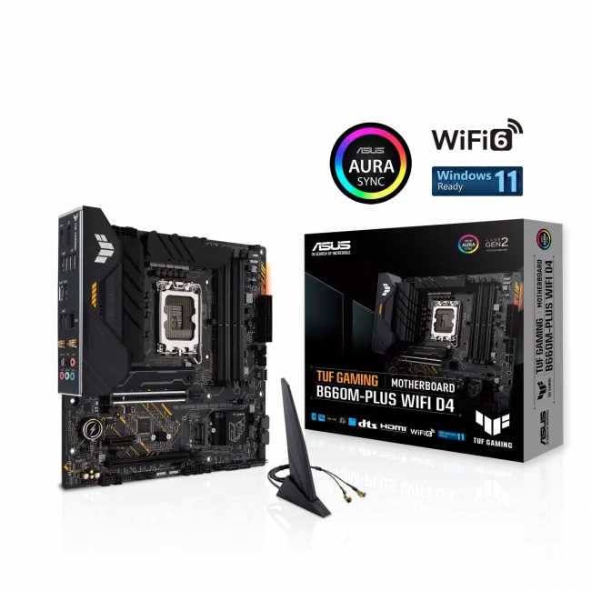 Материнская плата TUF GAMING B660M-PLUS WIFI D4 (90MB1930-M1EAY0) — для бизнеса и офиса Материнская плата TUF GAMING B660M-PLUS WIFI D4 (90MB1930-M1EAY0) — для бизнеса и офиса