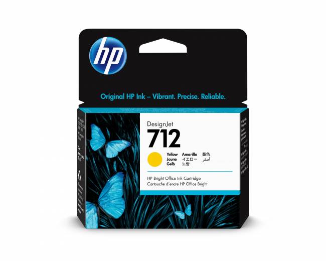Картридж 712 для HP DJ T230/630, 29мл (O) жёлтый 3ED69A — для бизнеса и офиса Картридж 712 для HP DJ T230/630, 29мл (O) жёлтый 3ED69A — для бизнеса и офиса