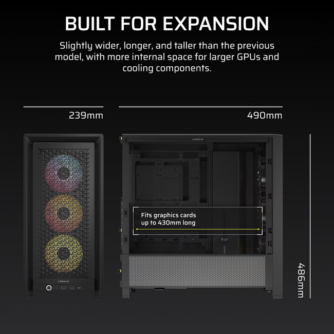 Корпус без блока питания Corsair CC-9011296-WW — для бизнеса и офиса Корпус без блока питания Corsair CC-9011296-WW — для бизнеса и офиса