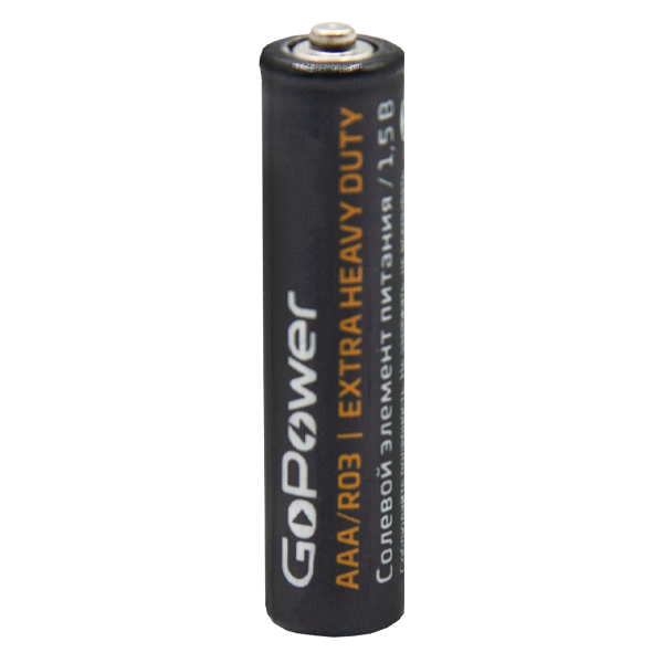 Батарейка GoPower R03 AAA BL4 Heavy Duty 1.5V (4/48/576) блистер (4 шт.) Батарейка GoPower R03 AAA (00-00015595) — для бизнеса и офиса Батарейка GoPower R03 AAA BL4 Heavy Duty 1.5V (4/48/576) блистер (4 шт.) Батарейка GoPower R03 AAA (00-00015595) — для бизнеса и офиса