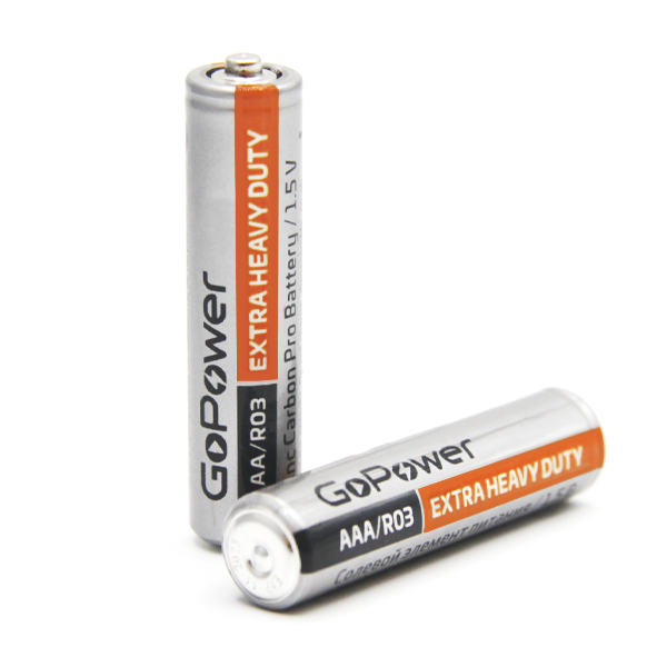 Батарейка GoPower R03 AAA BL4 Heavy Duty 1.5V (4/48/576) блистер (4 шт.) Батарейка GoPower R03 AAA (00-00015595) — для бизнеса и офиса Батарейка GoPower R03 AAA BL4 Heavy Duty 1.5V (4/48/576) блистер (4 шт.) Батарейка GoPower R03 AAA (00-00015595) — для бизнеса и офиса