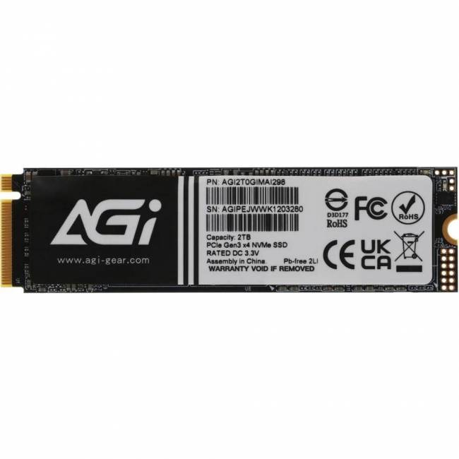 Твердотельный накопитель AGI TECHNOLOGY CO., LTD AGI2T0GIMAI298-CB — для бизнеса и офиса Твердотельный накопитель AGI TECHNOLOGY CO., LTD AGI2T0GIMAI298-CB — для бизнеса и офиса