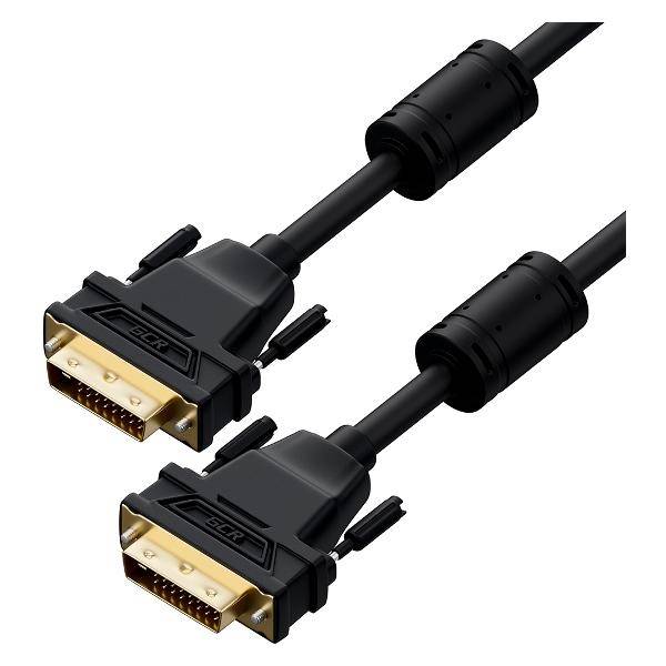 GCR Кабель PROF 5.0m DVI-D, черный, GOLD, ферритовые кольца, OD 8.5mm, 28 AWG, DVI/DVI, 25M/25M, двойной экран Greenconnect GCR-54235 — для бизнеса и офиса GCR Кабель PROF 5.0m DVI-D, черный, GOLD, ферритовые кольца, OD 8.5mm, 28 AWG, DVI/DVI, 25M/25M, двойной экран Greenconnect GCR-54235 — для бизнеса и офиса