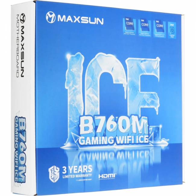 Материнская плата MAXSUN MS-B760M GAMING WIFI ICE — для бизнеса и офиса Материнская плата MAXSUN MS-B760M GAMING WIFI ICE — для бизнеса и офиса