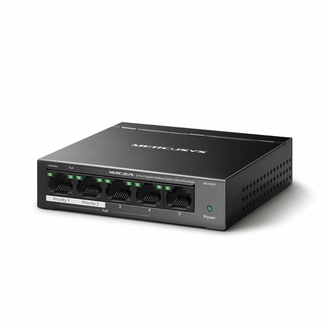 Коммутатор Mercusys MS105GP — для бизнеса и офиса Коммутатор Mercusys MS105GP — для бизнеса и офиса