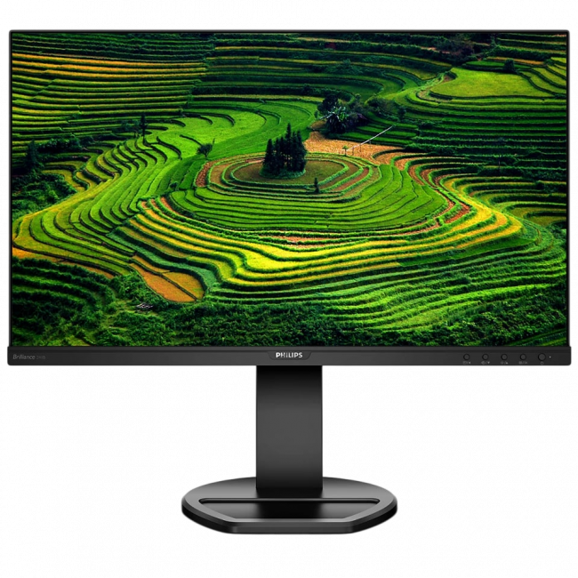 Монитор Philips 241B8QJEB 23,8'', 1920x1080, IPS, 75Hz, 50M:1, 250cd, 5ms, VGA, 2*HDMI 2.0, DP 1.2, 4*USB, Speakers , Height adj 150, pivot, VESA 100, 3Y, Black Philips 241B8QJEB (00/01) — для бизнеса и офиса