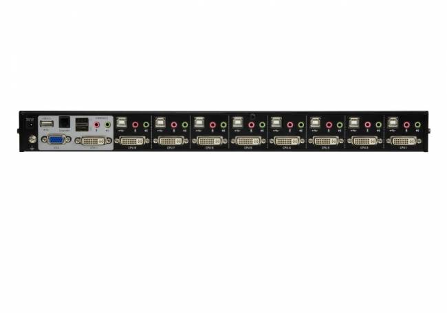Переключатель, электрон., KVM+Audio, 1 user USB+DVI => 8 cpu USB+DVI, со шнурами USB DVI-D 2x1.8м., 1920x1200 DVI Single Link/2048x1536 VGA, 1U 19", исп.спец.шнуры, OSD, каскад 512, (2-портовый USB 2.0 hub) ATEN CS1768 — для бизнеса и офиса Переключатель, электрон., KVM+Audio, 1 user USB+DVI => 8 cpu USB+DVI, со шнурами USB DVI-D 2x1.8м., 1920x1200 DVI Single Link/2048x1536 VGA, 1U 19", исп.спец.шнуры, OSD, каскад 512, (2-портовый USB 2.0 hub) ATEN CS1768 — для бизнеса и офиса